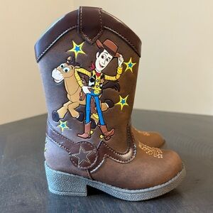 Kids Cowboy Toy Story Boots with Woody Design Kids Size 5 Brown Zip Opening